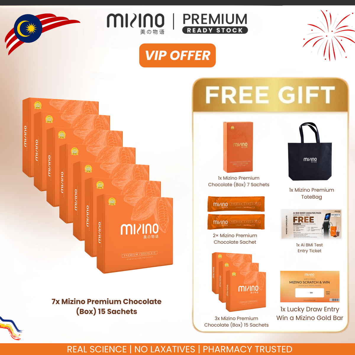 MIZINO PREMIUM CHOCOLATE 10 BOXES + 2 SACHETS